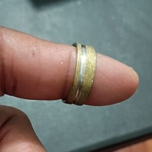 Gold and Silver Tone Band Ring Sz 22mm